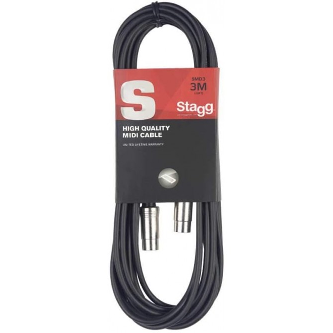 Stagg SMD3 Câble Midi 3 m Noir