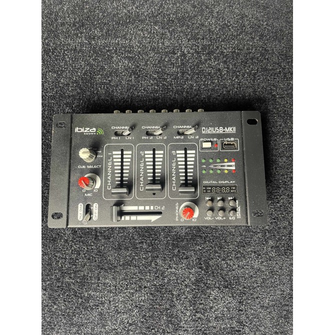 Ibiza - DJ21USB-MKII - Table de mixage à 4 voies/7 canaux et diverses  entrées - USB - Noir