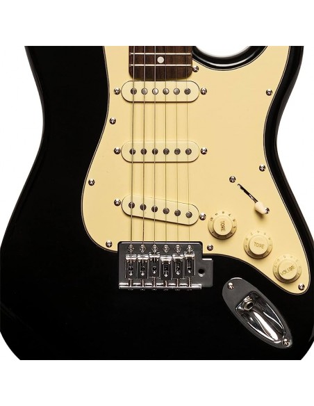 Achat/Vente Guitares - Guitares électriques STAGG Pack Guitare Électrique  ST SES-30 BK standard S + Accessoires - Rockstation