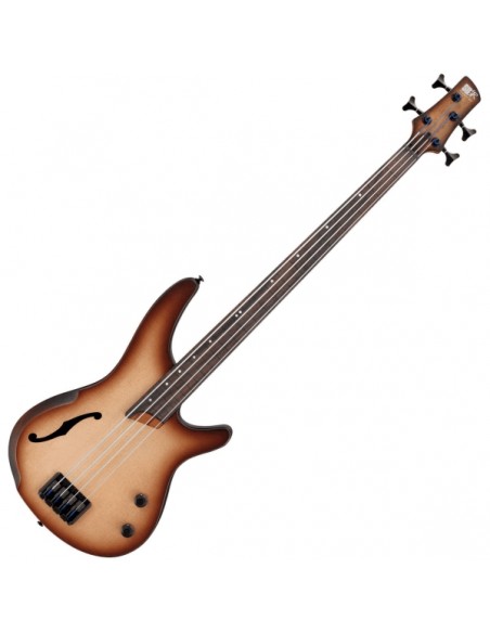 Ibanez SRH500F-NNF Bass Workshop Fretless Semi-Hollow Bass Natural Browned Burst Flat