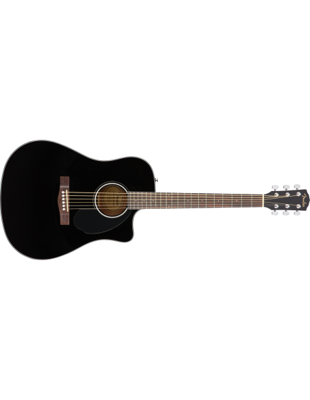 Fender CD-60SCE Solid Spruce/Mahogany Cutaway Dreadnought with Electronics 2020 Black