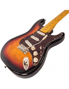 Vintage V6MSSB Reissue V6 Double Cutaway with Maple Neck Sunset Sunburst 2