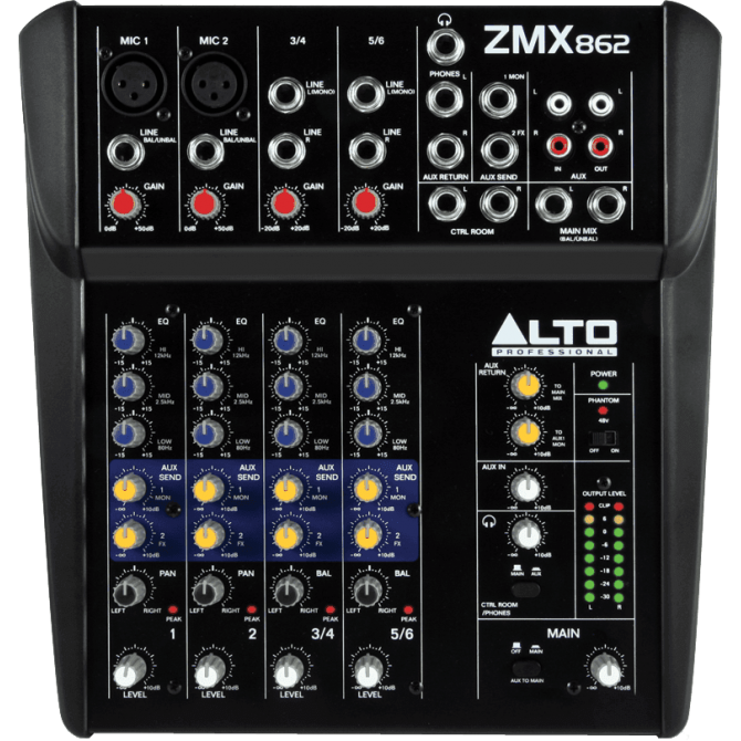 ALTO ZEPHYR ZMX862 コンパクトミキサー ALTO Professional Zephyr ZMX862 6-Channel Compact Mixer