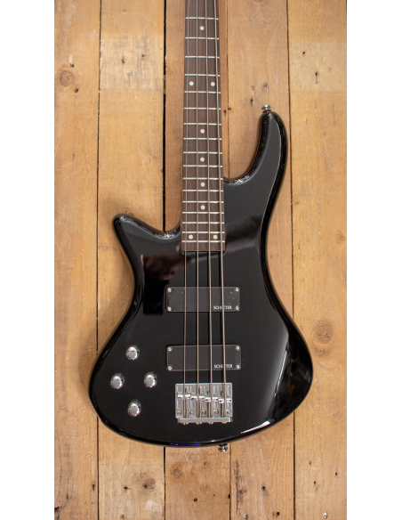 Schecter Stiletto Stage-4 Active 4-String Bass Gloss Black Left/Gaucher