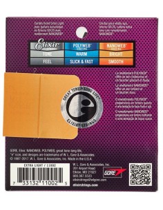 Elixir Nanoweb 80/20 Bronze pour guitare acoustique folk - Extra Light (10-47) 2