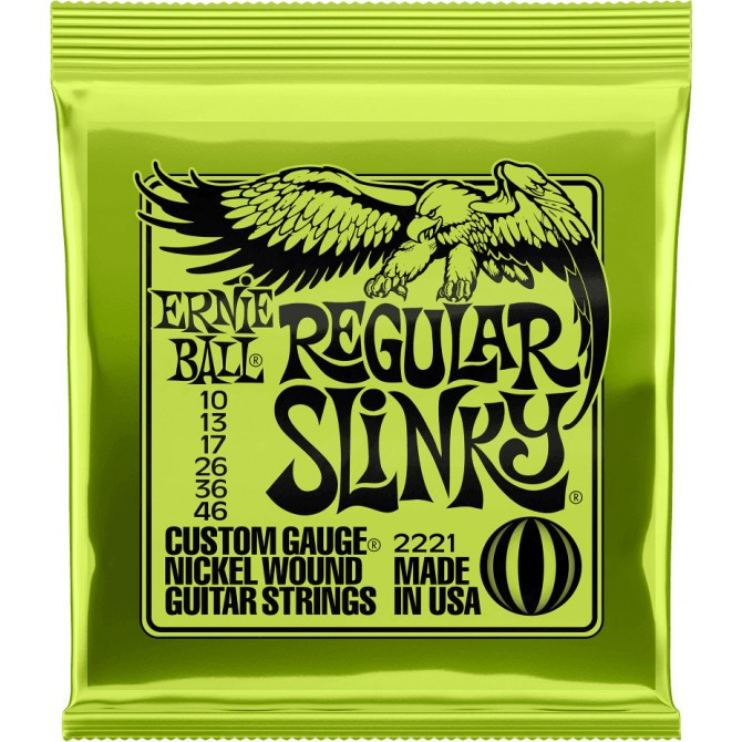 Ernie Ball 2221 Regular Slinky Electric Guitar Strings, .010 - .046