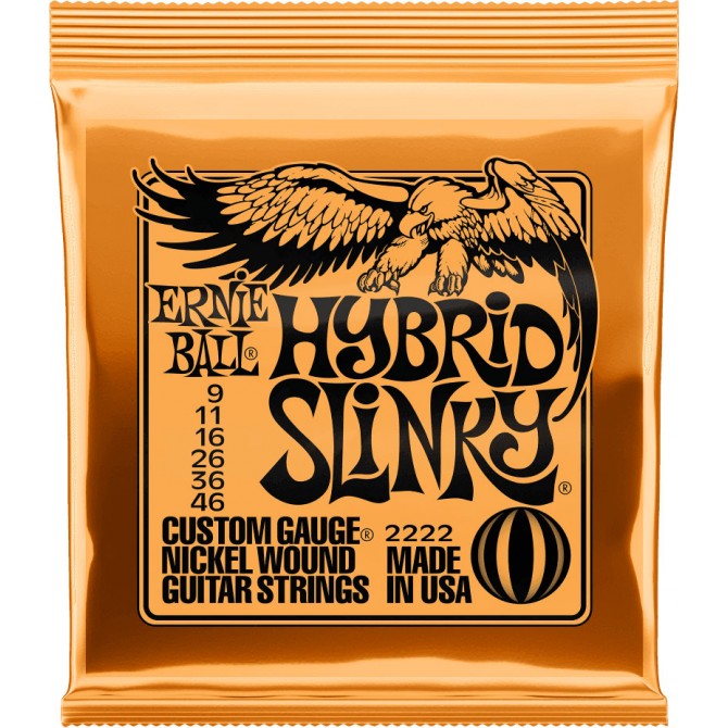 Ernie Ball 2222 Hybrid Slinky Electric Guitar Strings, .009, - .046