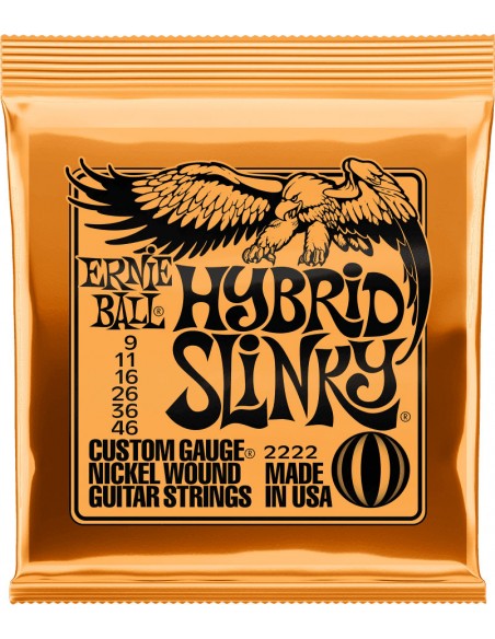 Ernie Ball 2222 Hybrid Slinky Electric Guitar Strings, .009, - .046