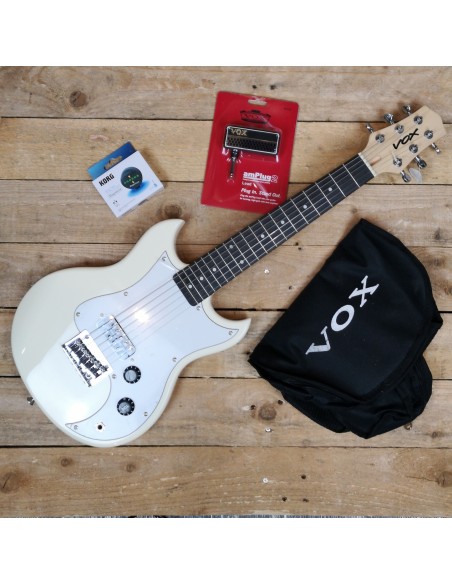 Bundle Pack Vox  SDC 1  Mini Cream White + Vox amPlug 2 Lead + Korg accordeur + housse