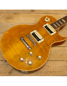 Vintage V100AFD Reissued Paradise Flamed Amber 2